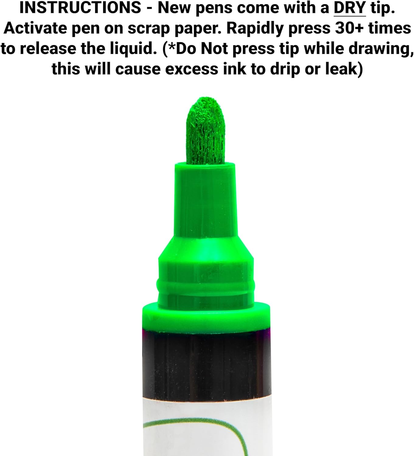 Glass Pen Window Marker: Liquid Chalk Pens for Glass, Whiteboard Markers with Washable Paint - Graduation, Car Windows, Mirror Pen, Storefront, Wedding, Parade, Party & Holiday (Green, Fine Tip)