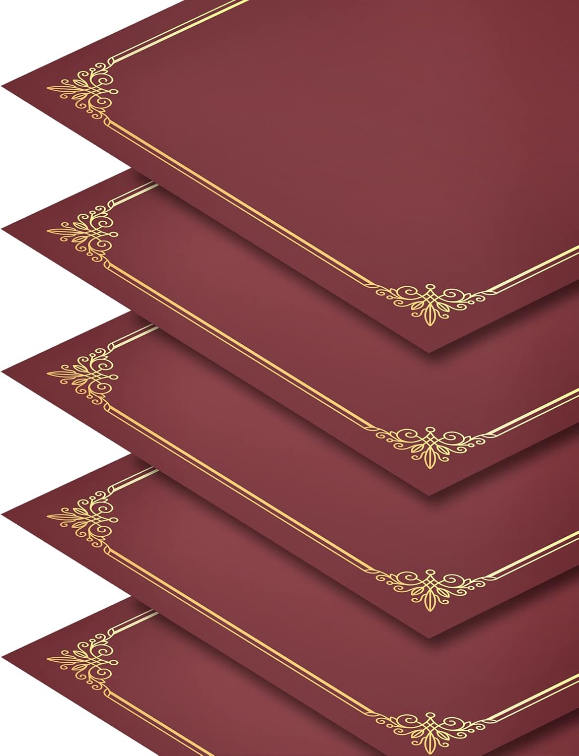 GNL Certificate Holders - 25 Packs Burgundy Diploma Holders, Certificate Covers with Gold Foil Border, for Letter Size 8.5 x 11 Certificate Paper, Award, Graduation, Documents
