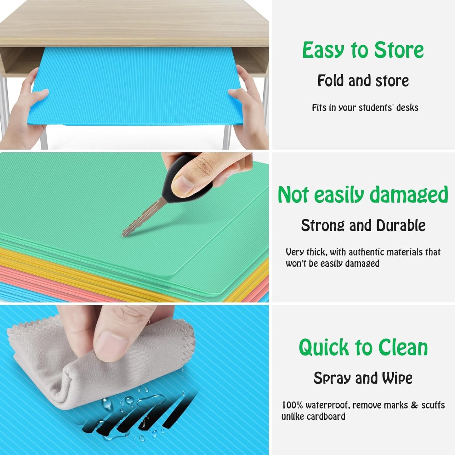 24 Pack Desk Privacy Panel Desk Divider - Pastel Colorful Testing Dividers for Classroom Supplies- Easy Clean Privacy Shields for Student Testing Desk dividers- Includes Extra Labels