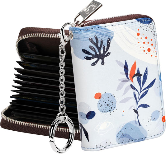FurArt Zipper Wallet Women, RFID Blocking Credit Card Wallet, Business Card Holder, Compact Size KeyChain Wallet
