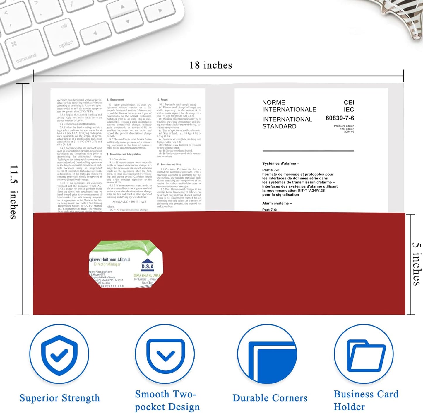 Zzrywuty 100 Packs Paper Folders with Pockets for Students,Businessmen and Office Workers,Letter Size,Two Pocket Folders with Card Slot for Office,Business,School Supplies (Red)