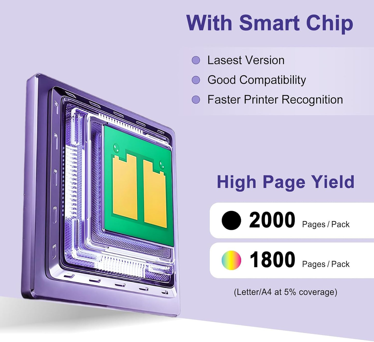 210A Toner Cartridges 4 Pack with Chip Compatible for HP 210A/210X W2100A/W2100X High Yield Replacement for Color Laserjet Pro MFP 4301fdw/4301fdn/4201dw/4201dn Series Printer (4-Pack, BCMY)