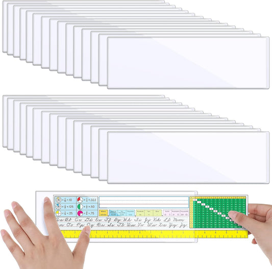 Chinco 30 Pcs Self Adhesive Pockets, Bin Labels for Storage Bins, Clear Pocket Label Sleeves, Plastic Index Card Holder with Top Open for Organizing Bins Box Drawer(3.55 x 10.8 Inches)