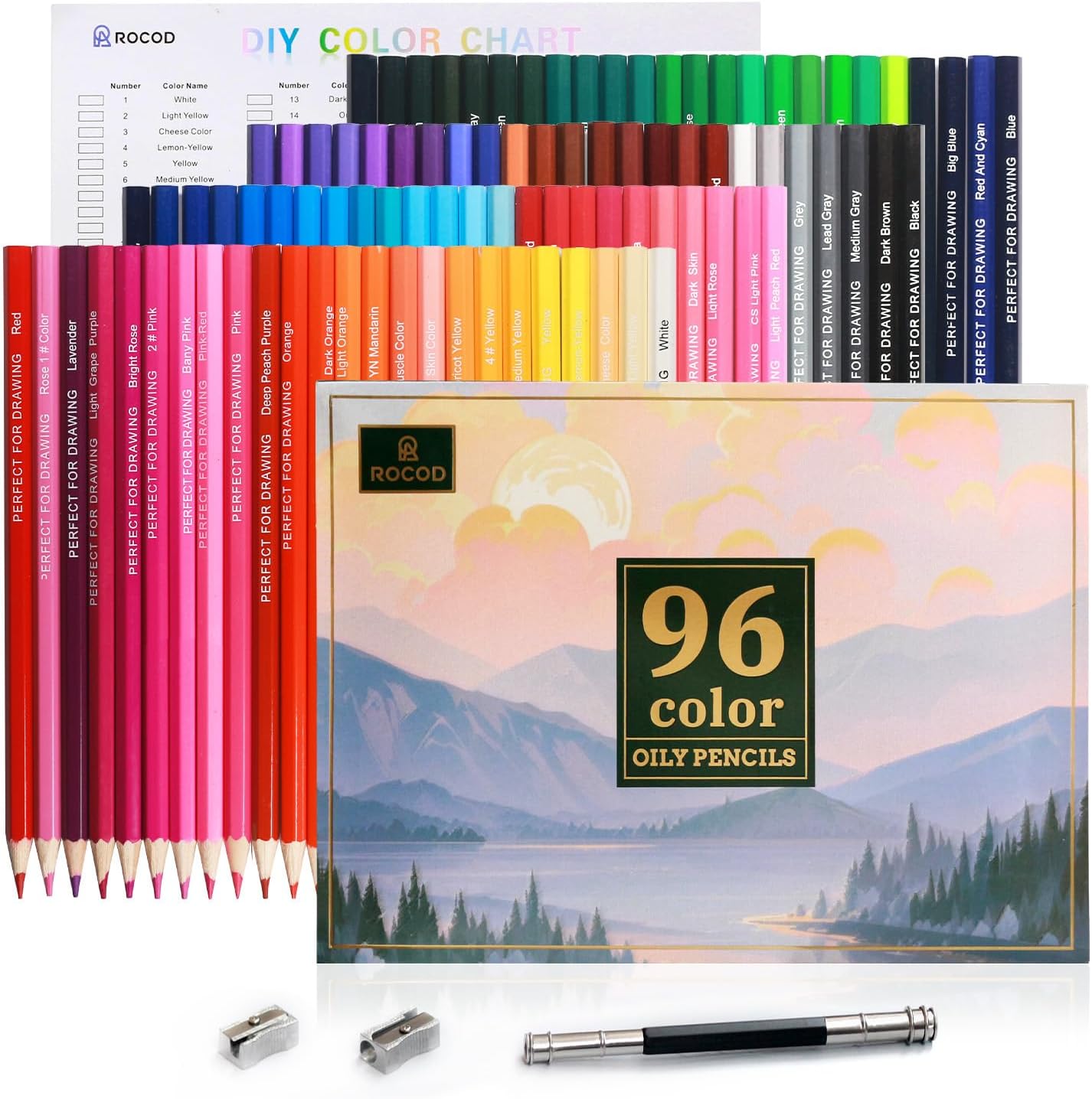96 Colored Pencils Professional Coloring Pencil Sketch Colored Drawing Pencils Artist Color Pencil for Kids and Adults Coloring Art Color Pencils Set