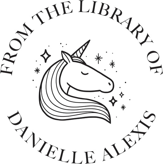 Personalized Book Embosser or Stamp Custom Round Library Embosser Teacher Library Book Stamp, Ex Libris Stamp, Gift for Book Lover | Wooden or Self Inking Stamp or Embosser (Unicorn)
