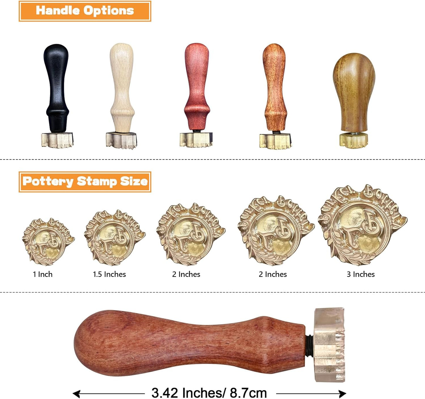 Custom Pottery Stamp for Clay - Personalized Logo Clay Stamp with Your Design - Letter Ceramic Stamps for Pottery Clay to Create Unique Imprints, Clay Potters Lovers Gifts, Polymer Clay Tools