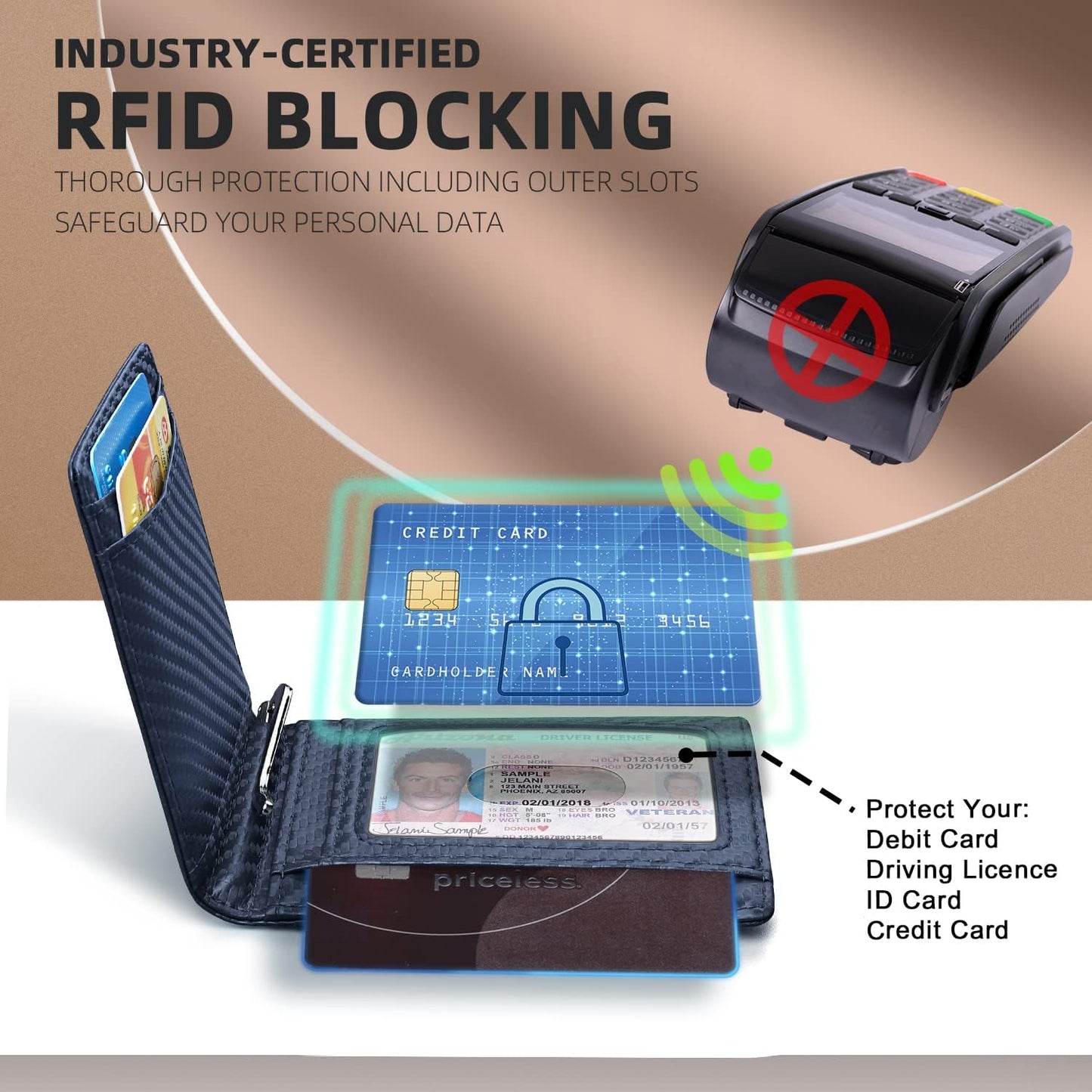 Slim Wallet for Men Genuine Leather RFID Blocking Bifold Minimalist Front Pocket Mens Wallet with Money Clip Thin Gift Box