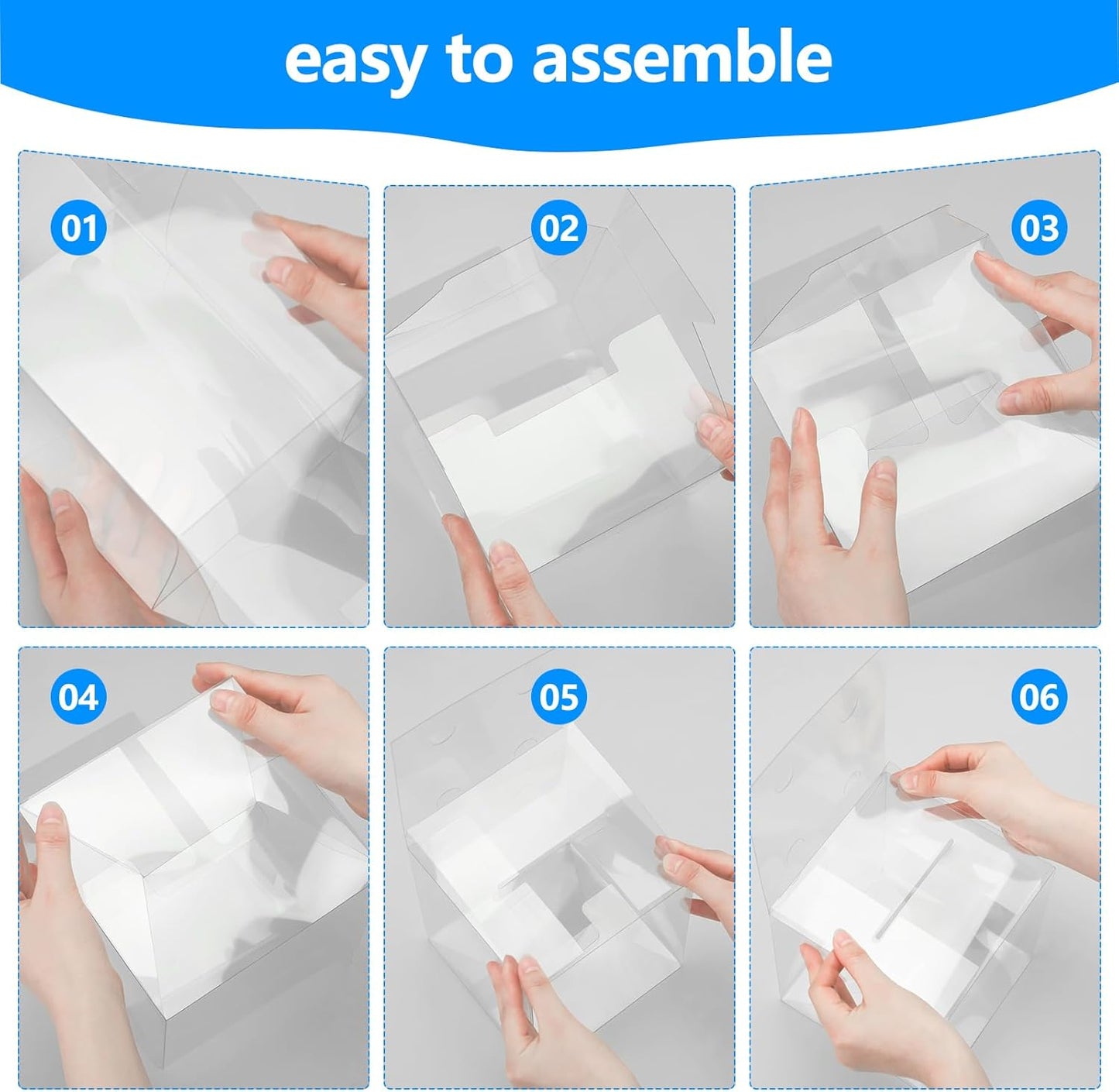 Eersida 30 Pieces Clear Raffle Boxes with Slot 6 x 6 x 6 Inch Plastic Donation Box Voting Suggestion Ballot Containers with Removable Header for Fundraising Collecting Business Card Voting Contest