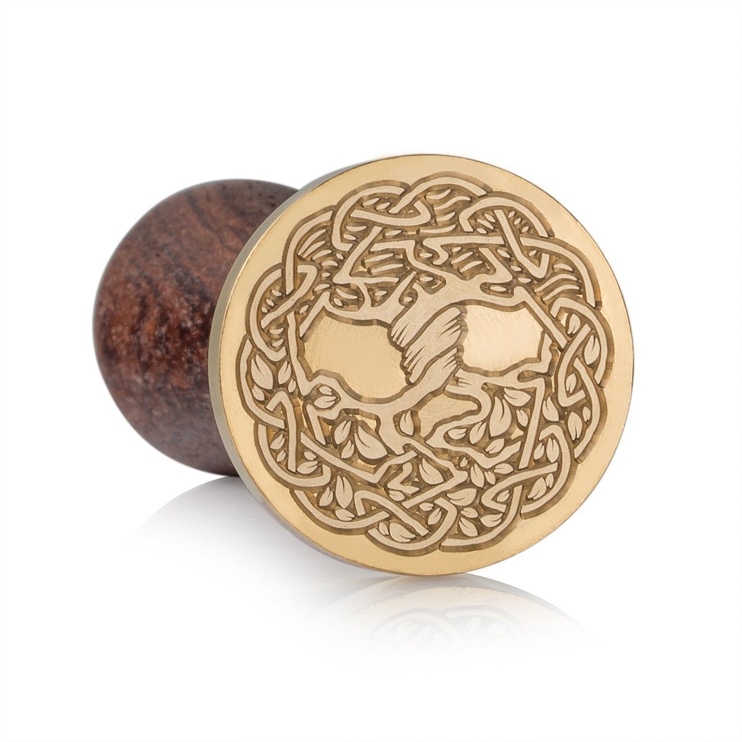 Mceal Wax Seal Stamp, Brass Head with Rosewood Handle, 1.2"(30mm) Dia (Tree of Life)