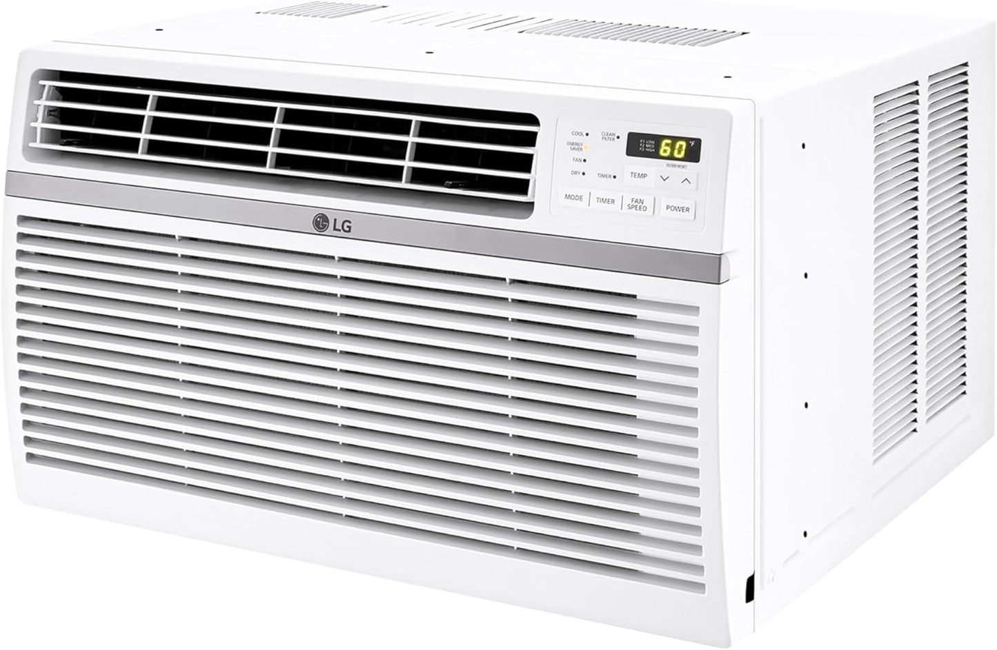 LG 12,000 BTU Window Air Conditioner, 115V, Cools 550 Sq.Ft. for Bedroom, Living Room, Apartment, Quiet Operation, Electronic Control with Remote, 3 Cooling & Fan Speeds, Auto Restart, White
