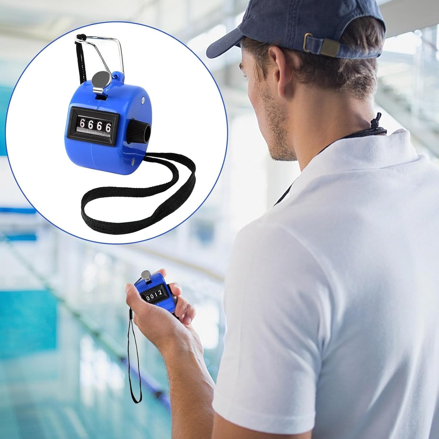 FEBSNOW Handheld Tally Counter Clicker 4 Digital Number Click Counter for School Event Golf Sports Office Stadium