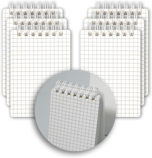 6 Pack Pocket Notebook Small Spiral Notepads Small Notebook Journal, Pocket Notepad with Waterproof Cover, Mini Memo Pads for Home, School, College, Office, Work, Travel