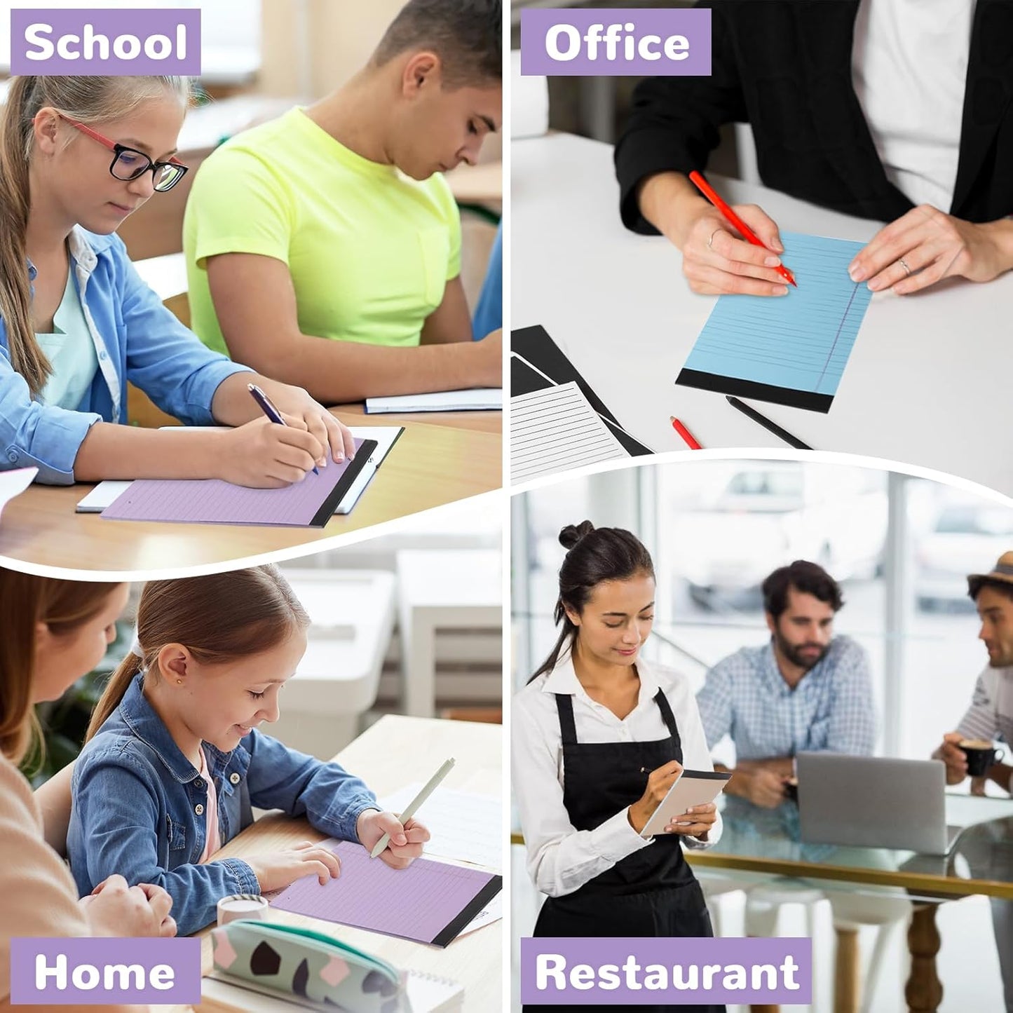 6 Packs Legal Pads 5x8, Totally 180 Sheets Colored Legal Pads 5x8 College Ruled Writing Pads Small Note Pads 30 Sheets/Pad Tablets Lined Notepad for School, Office, To-Do Lists