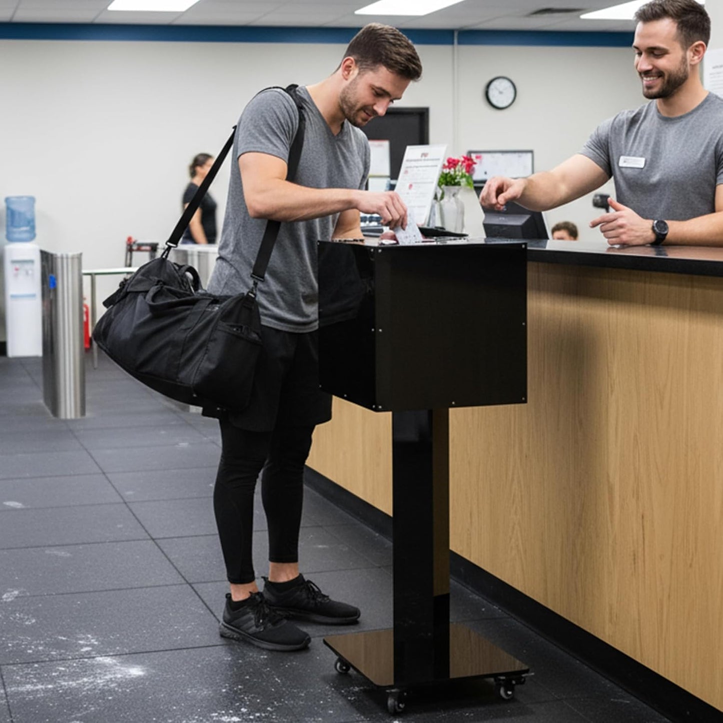 Extra Large Acrylic Raffle Box with Mobile Base & Locking Casters, 39.6" Tall, 13.8" Cube, Thickened Ticket Box with Lock for Lottery Games, Bingo, Raffle Balls