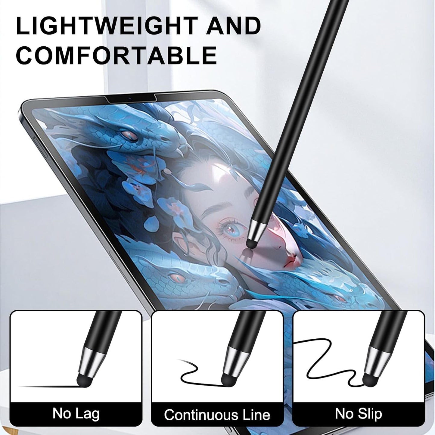 Stylus Pen [10 Pack] Universal Capacitive Touch Screen Pens for iPad/iPhone/Smartphones and Tablets,Compatible with All Capacitive Touch Screen(10 Black/White)