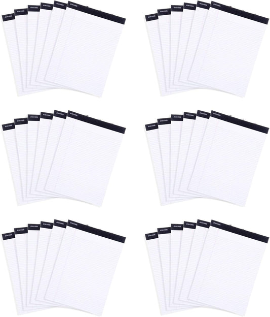 Mintra Office Legal Pads, ((xBasic, 5in x 8in, Narrow (White), 36pk (6-6pks))