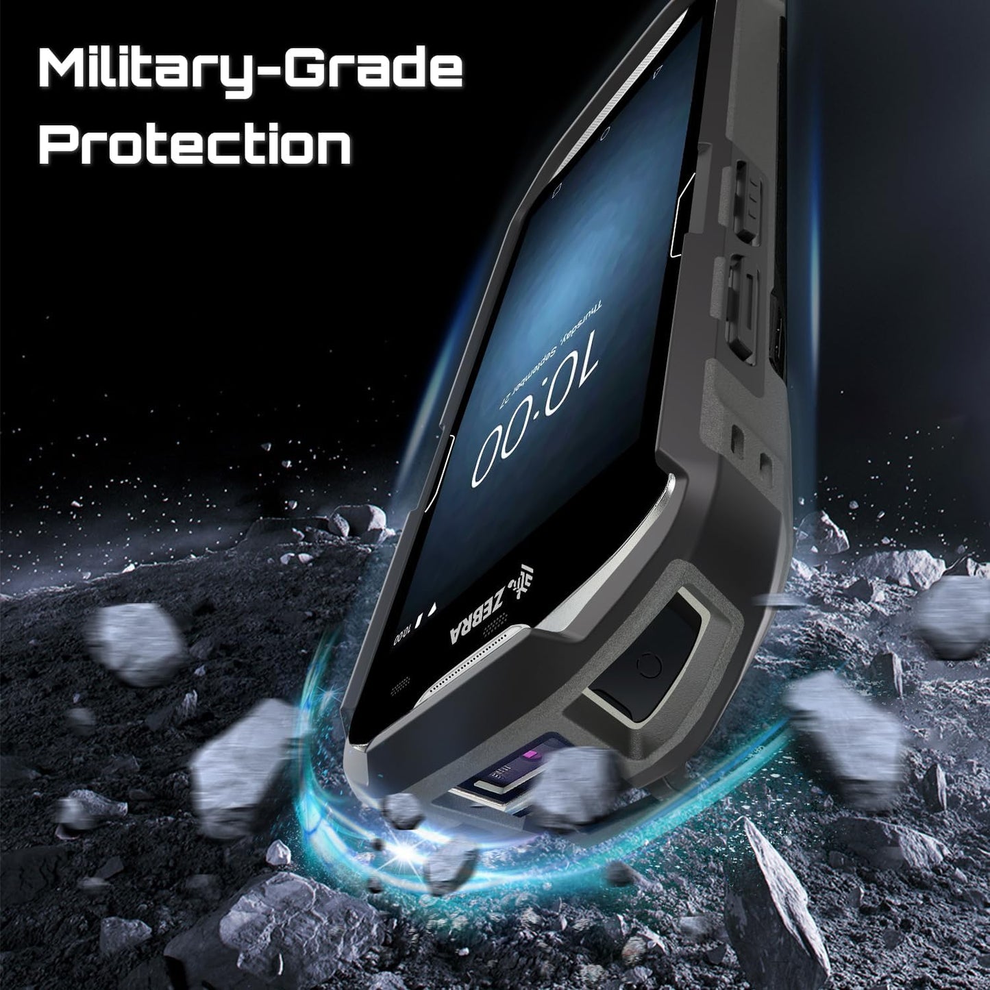 TC51 TC52 TC56 TC57 TC510K Case with Hand Strap - Protective & Ergonomic for Zebra Handheld Barcode Scanners SG-TC5X-EXO1-01 SG-TC5X-EXONHS-01 (Black)