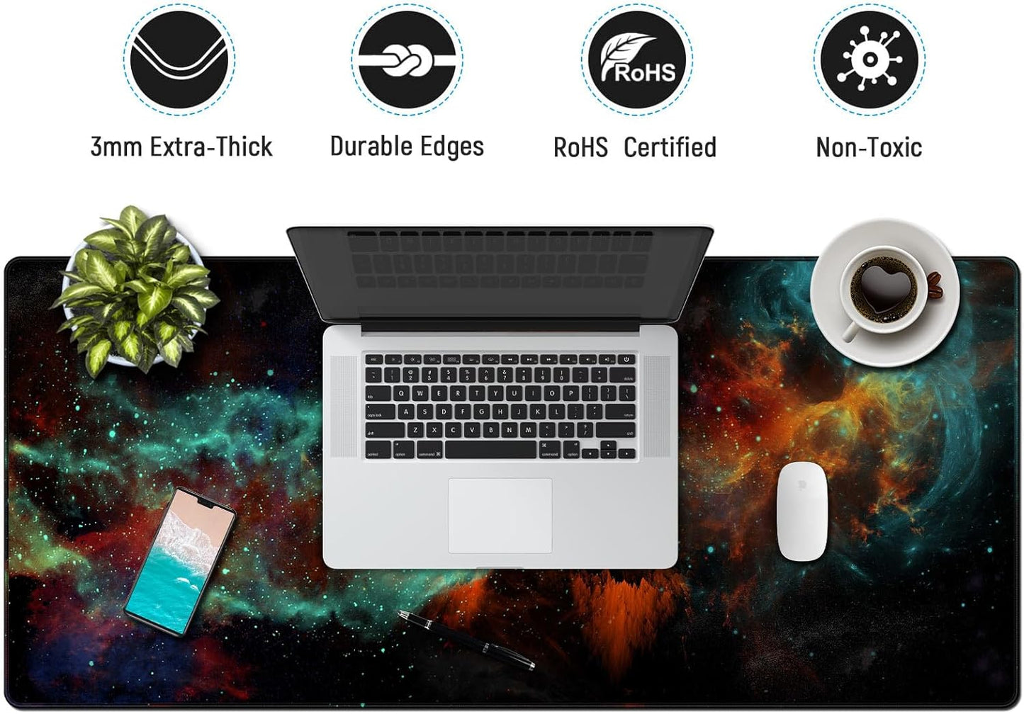 JIALONG Gaming Mouse Pad Desk Mouse Mat Large Size 35.4 x15.7inches Comfortable XXL Mousepad for Work Gaming Office Home