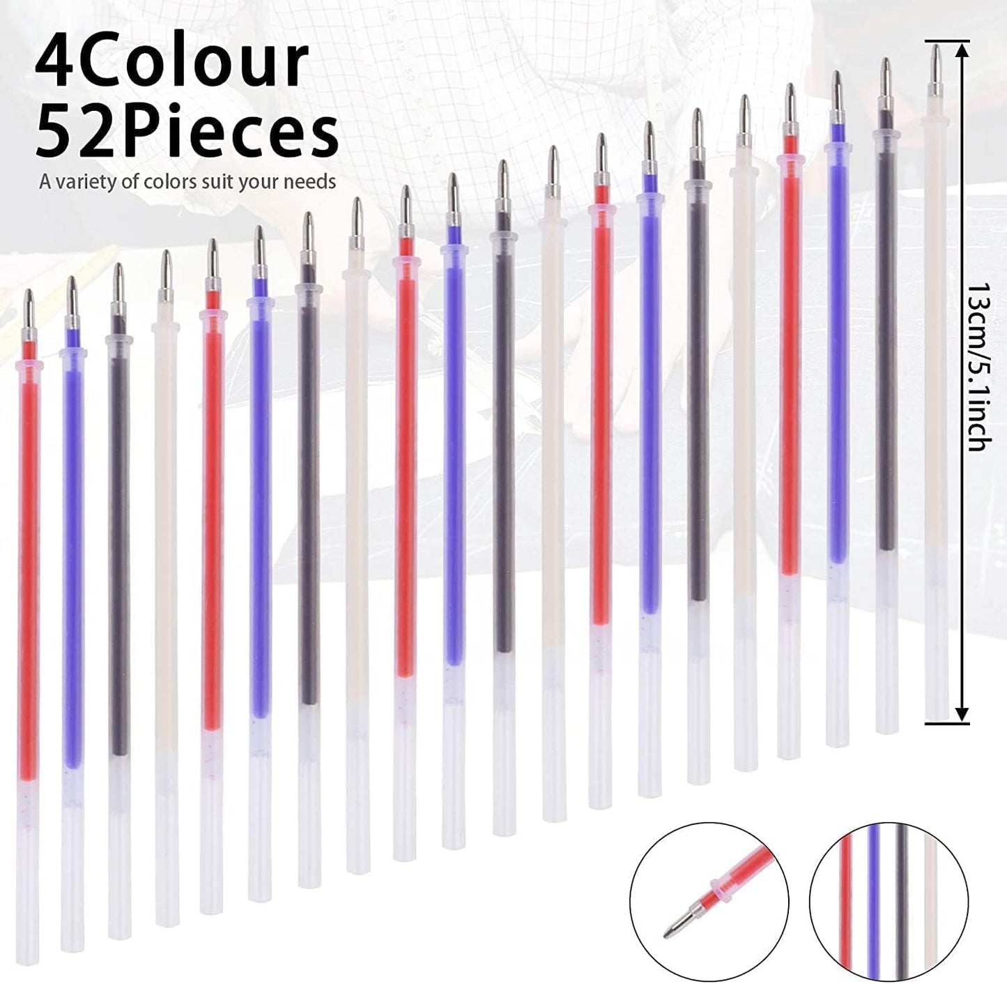 JANYUN 4 Pieces Heat Erasable Pens for Fabric with 28 Refills Fabric Marking Pens Fabric Markers for Quilting Sewing DIY Dressmaking Fabrics Tailors Chalk(32)