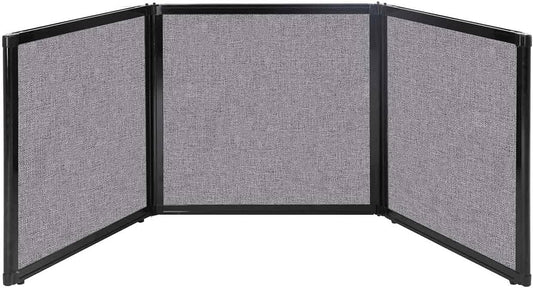 Versare Folding Tabletop Display | 3-Panel Partition | Lightweight Portable Workspace Divider | Cloud Gray 78" x 24"