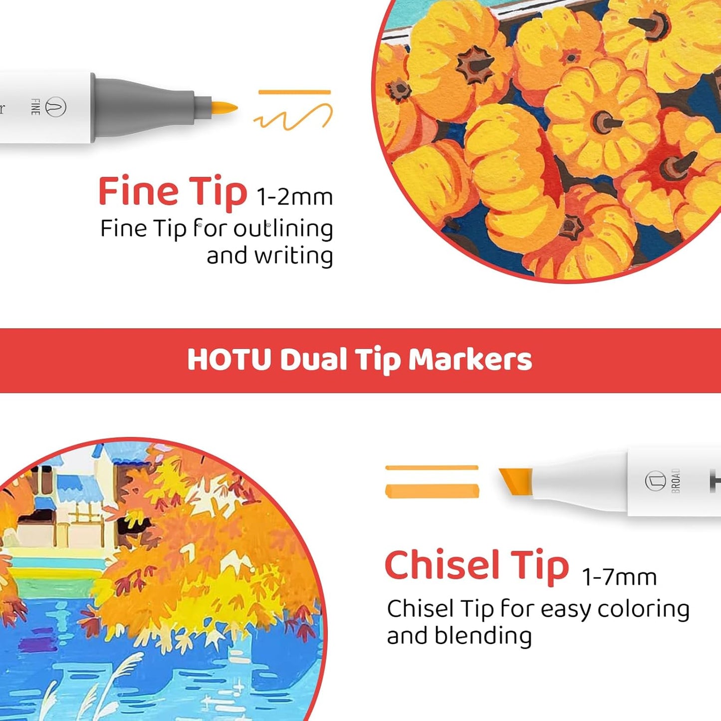 Alcohol Markers, 100 Colors Dual Tips, Coloring Art Marker Set for Adults Kids, Alcohol Based Markers for Permanent, Sketching, Drawing with Non-Blending Pad(Chisel & Fine)