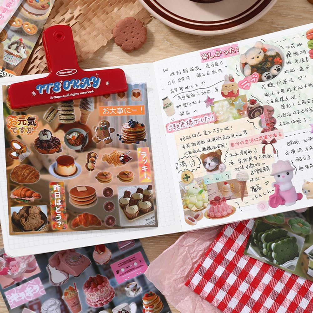 Alideco 30pcs Scrapbook Stickers Vintage Gourmet Desserts Sticker Book for Adults Sticker journaling Stickers for Scrapbooking (shiquxiaoguan)