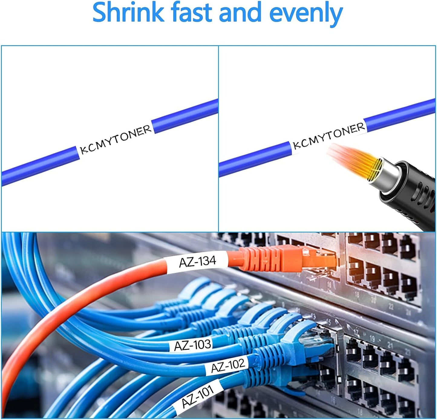 2 Pack Compatible for Ptouch HSe251 HSe-251 HS-251 HS251 23.6mm 0.92" Black on White Heat Shrink Tube for PT-D600 E500 E500VP E550W P700 P710BT P750WVP Label Maker
