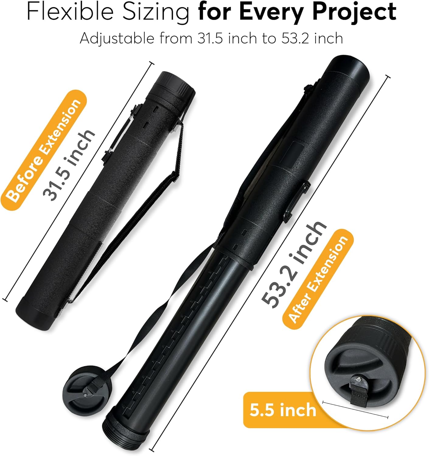 Extendable Poster Tubes For Storage - Blue Print, Mailing Tube, Arrow Tube, Art Carrying Case, Paper Tubes, Paint Tube Storage, Poster Bag, Packing Tubes, Drawing Case, Map Storage, Organizer