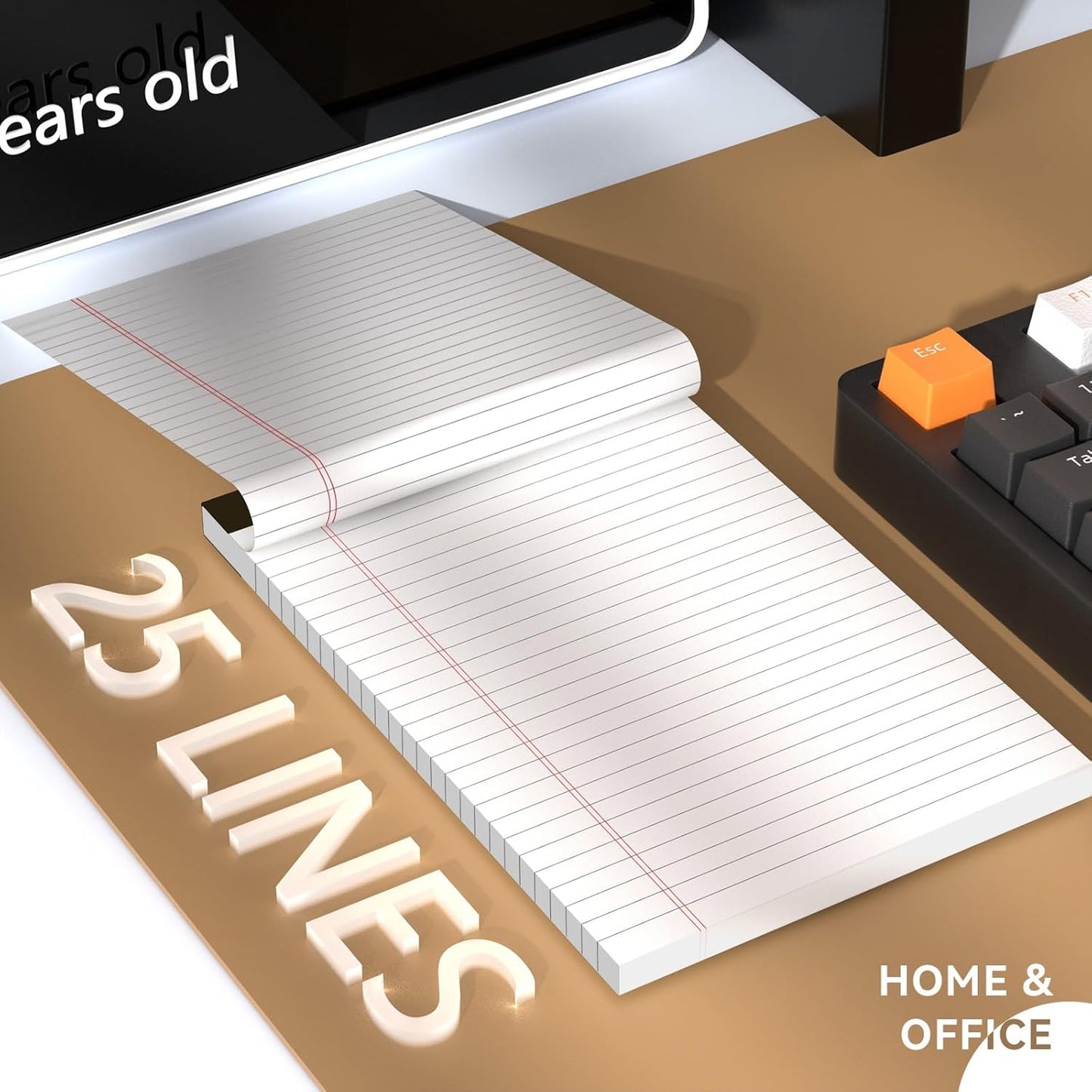 5" x 8" Note Pads 6 Pack of Legal Pads Narrow Ruled Notepad with Perforated Notepads 30 Sheets Small Writing Pads 21lb Legal Pad Quality Paper Ideal for Home, Office, or School Use