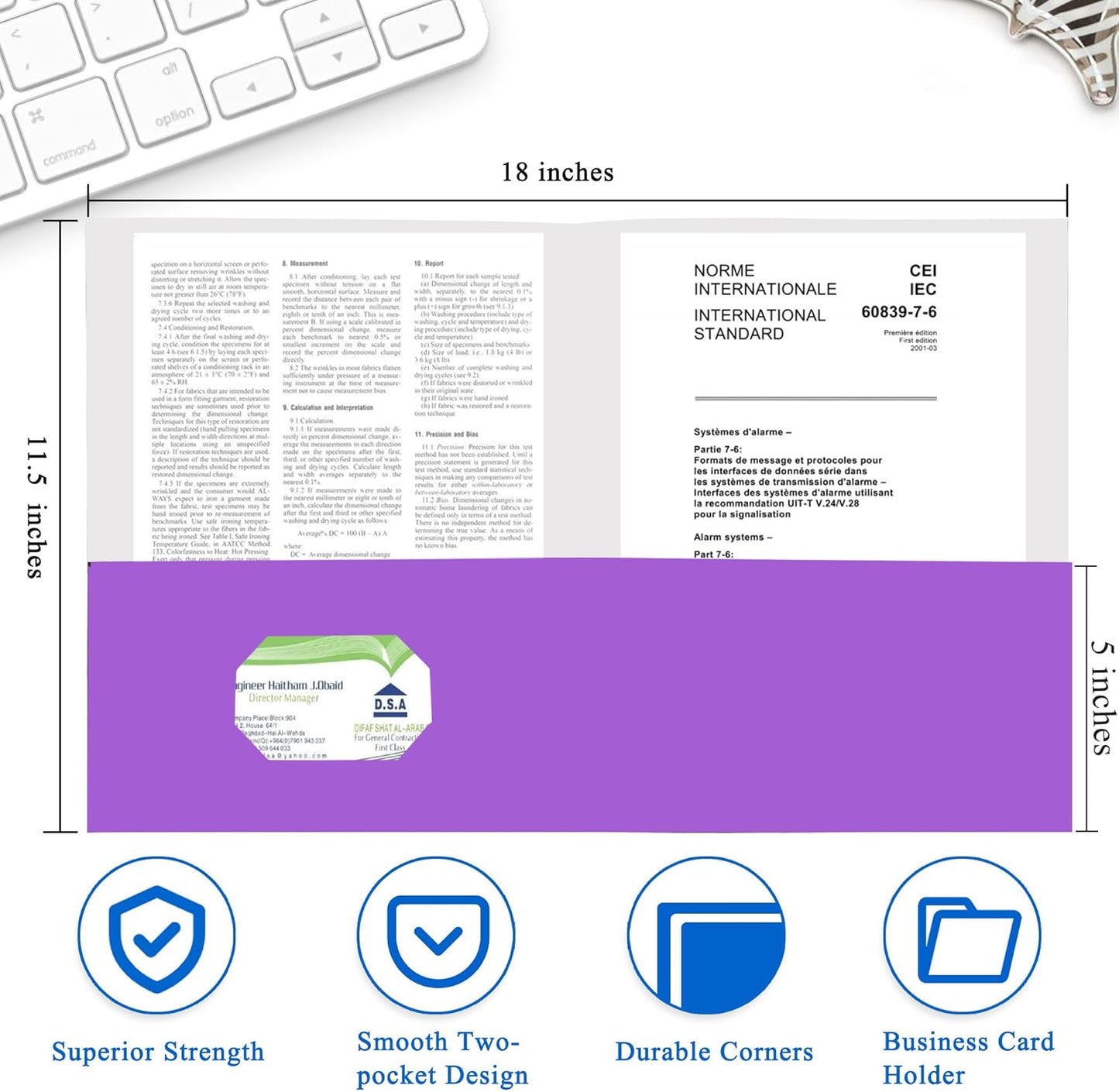 Zzrywuty 25 Packs Paper Folders with Pockets for Students, Businessmen and Office Workers, Letter Size, Two Pocket Folders with Card Slot for Office, Business, School Supplies (Purple)