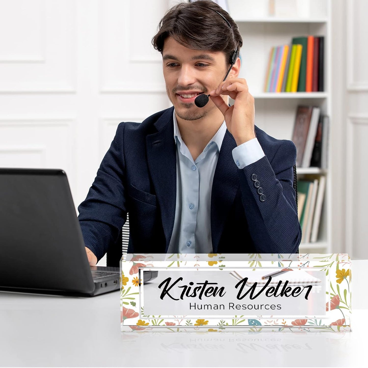 Gowelly Office Desk Name Plate Personalized |Custom Name Plates for Desk| Custom Employee Appreciation Gifts | Office Gifts for Women, Boss, Employee, Teacher, Social Worker-7