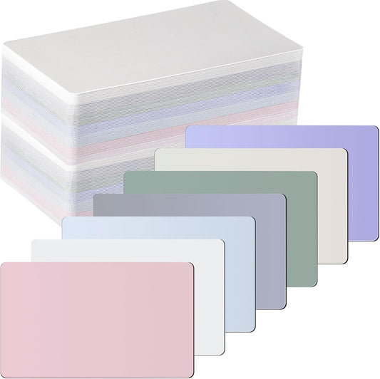 Harloon 100 Pcs Dry Erase Index Cards 3 x 5 Inch Laminated Reusable Dry Erase Note Cards Sheets for Office to Do List(Morandi)