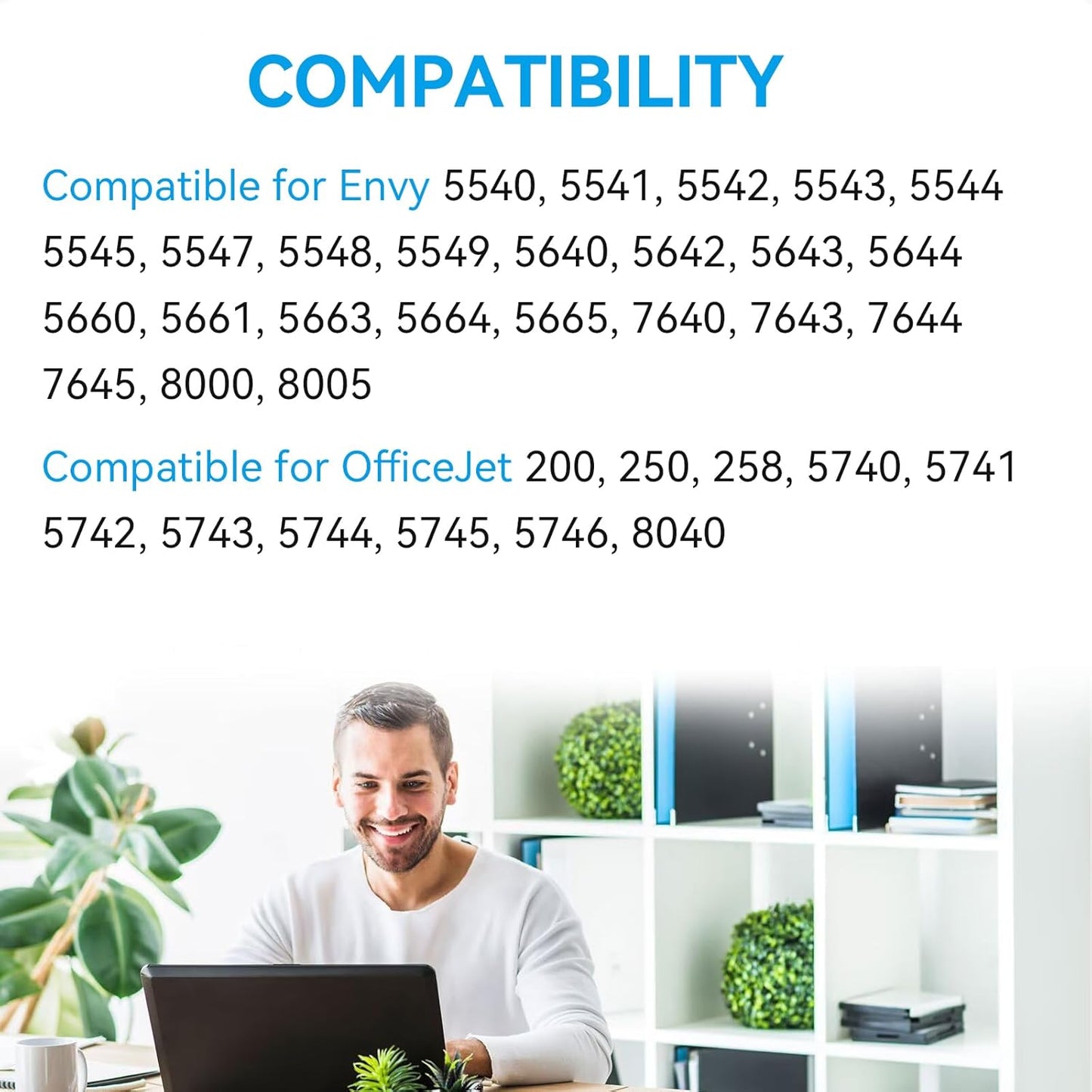 62XL Ink Cartridge Combo Pack Compatible for HP Ink 62 Black Color Compatible for Envy 7640 7645 5660 5665 5642 5540 OfficeJet 8045 8040 5746 5745 250 200 Printer