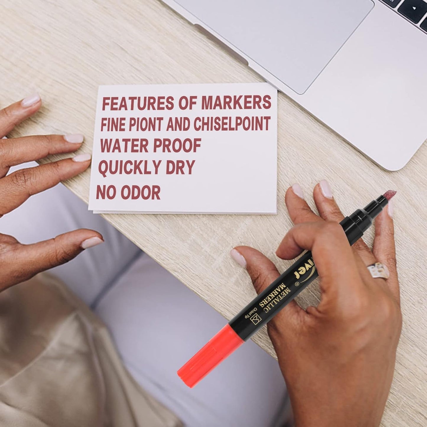 cloudriver Metallic Marker Pens, 48 Count, 12 Assorted Colors, Fine and Chisel Tip, Metallic Marker Pens For Black Paper, Art Rock Painting, Easter Egg, Card Making, Scrapbook Crafts