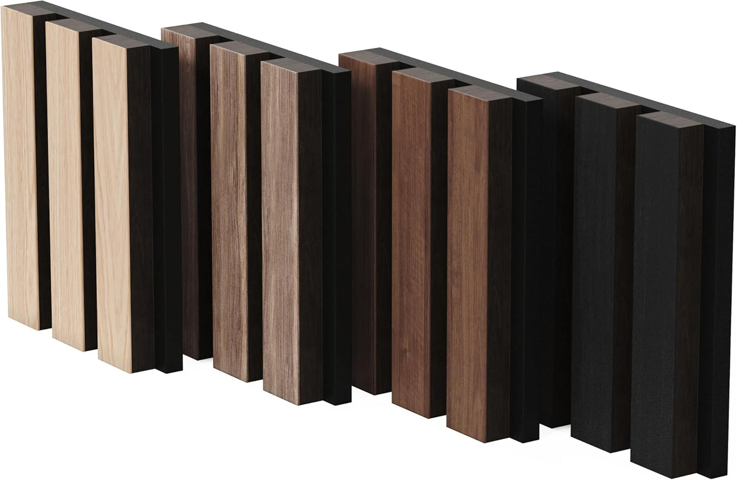 Samples-Pack Acoustic Slat Wall Panels - Soundproof Wood Paneling for Interior Decor