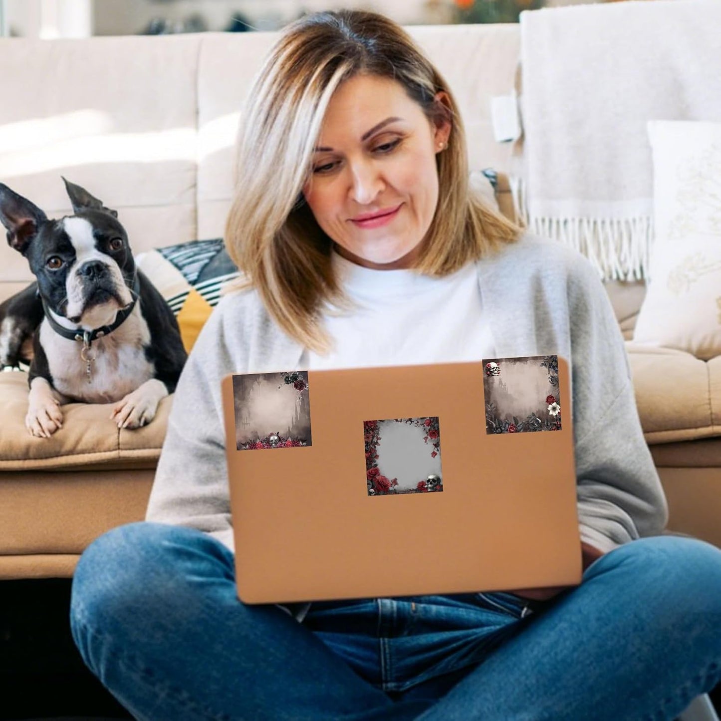 9 Pack Dark Romance Sticky Notes Set, 450 Sheets Gothic Halloween Self-Stick Notepads with Skull Rose Designs, Aesthetic Witchy Stationery Gifts for Women Teens