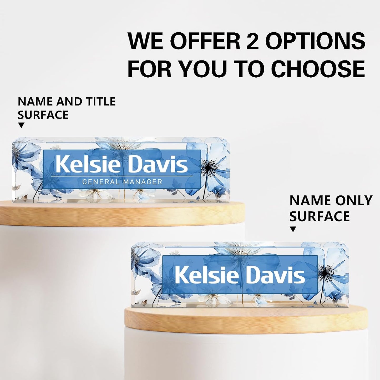 Gowelly Office Desk Name Plate Personalized |Custom Name Plates for Desk| Custom Employee Appreciation Gifts | Office Gifts for Women, Boss, Employee, Teacher, Social Worker