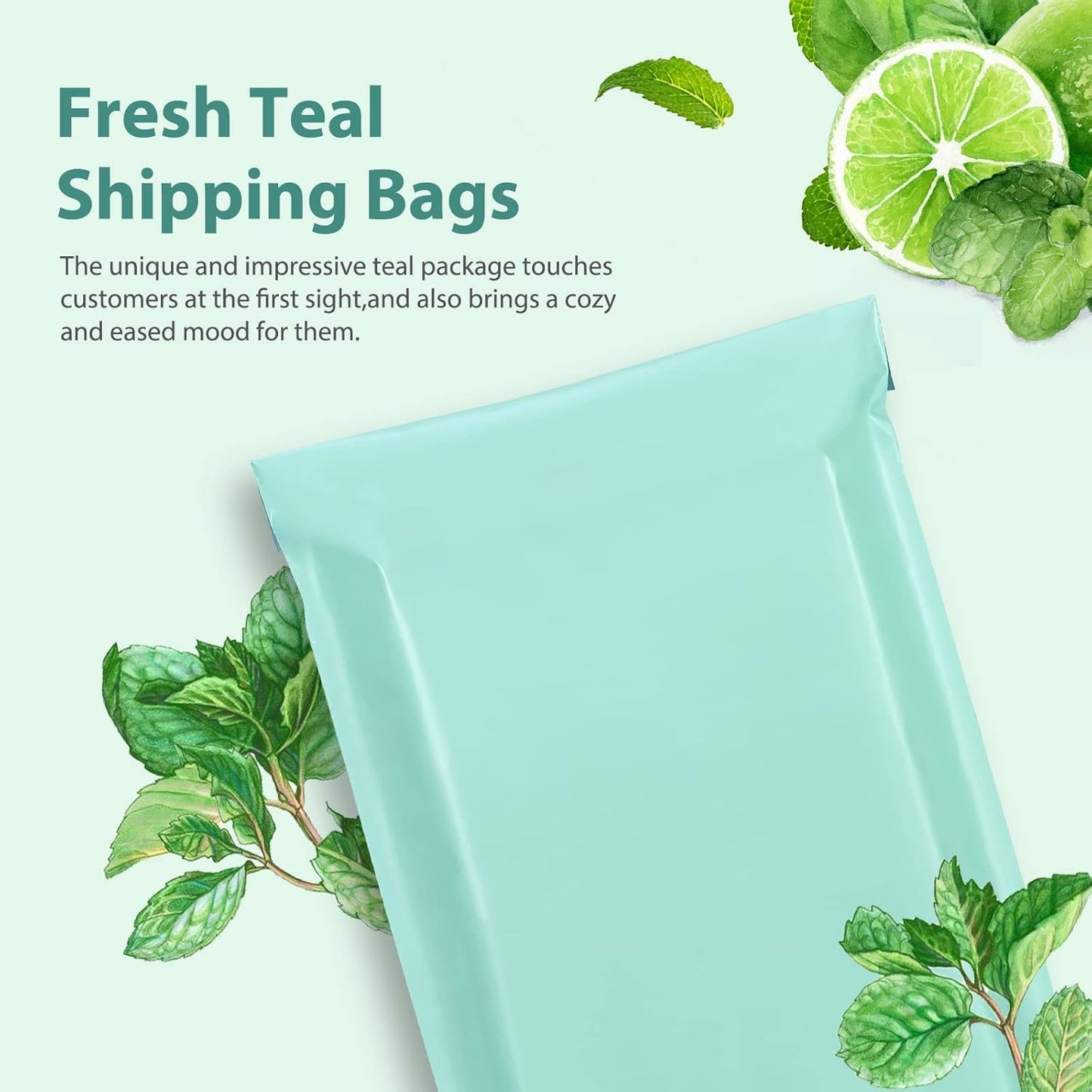 Fuxury Poly Mailers 10x13 Inch 50 Pcs, Waterproof Shipping Bags for Clothing, Strong Adhesive Shipping Envelopes for Small Business Suppliers, Self Seal Mailers Poly Bags Mailing Envelopes Green