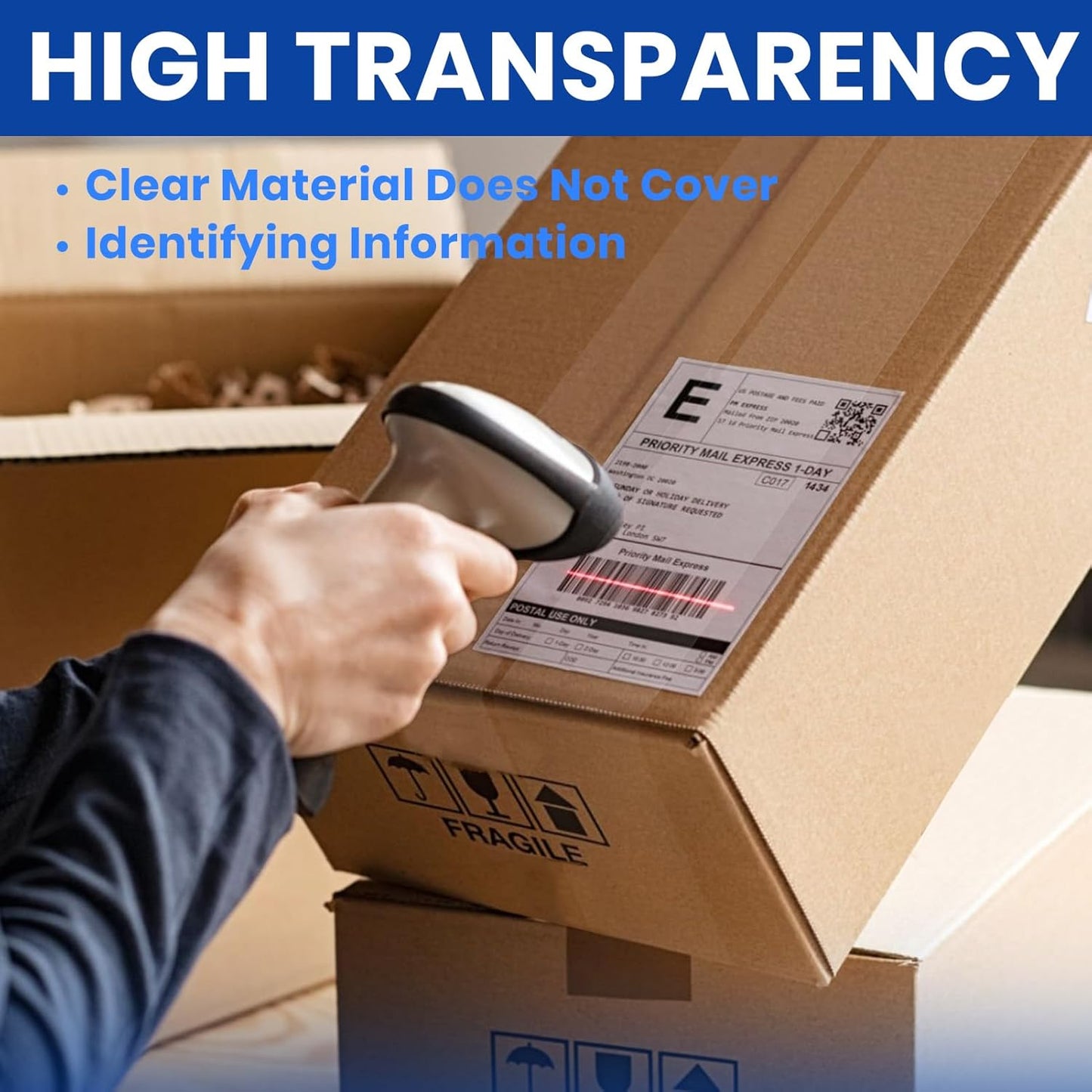 ADHES Packing Tape Shipping Tape Packaging Tape for Moving Boxes Heavy Duty Clear, 50M Length 4.8cm Width,2.6Mil Thickness