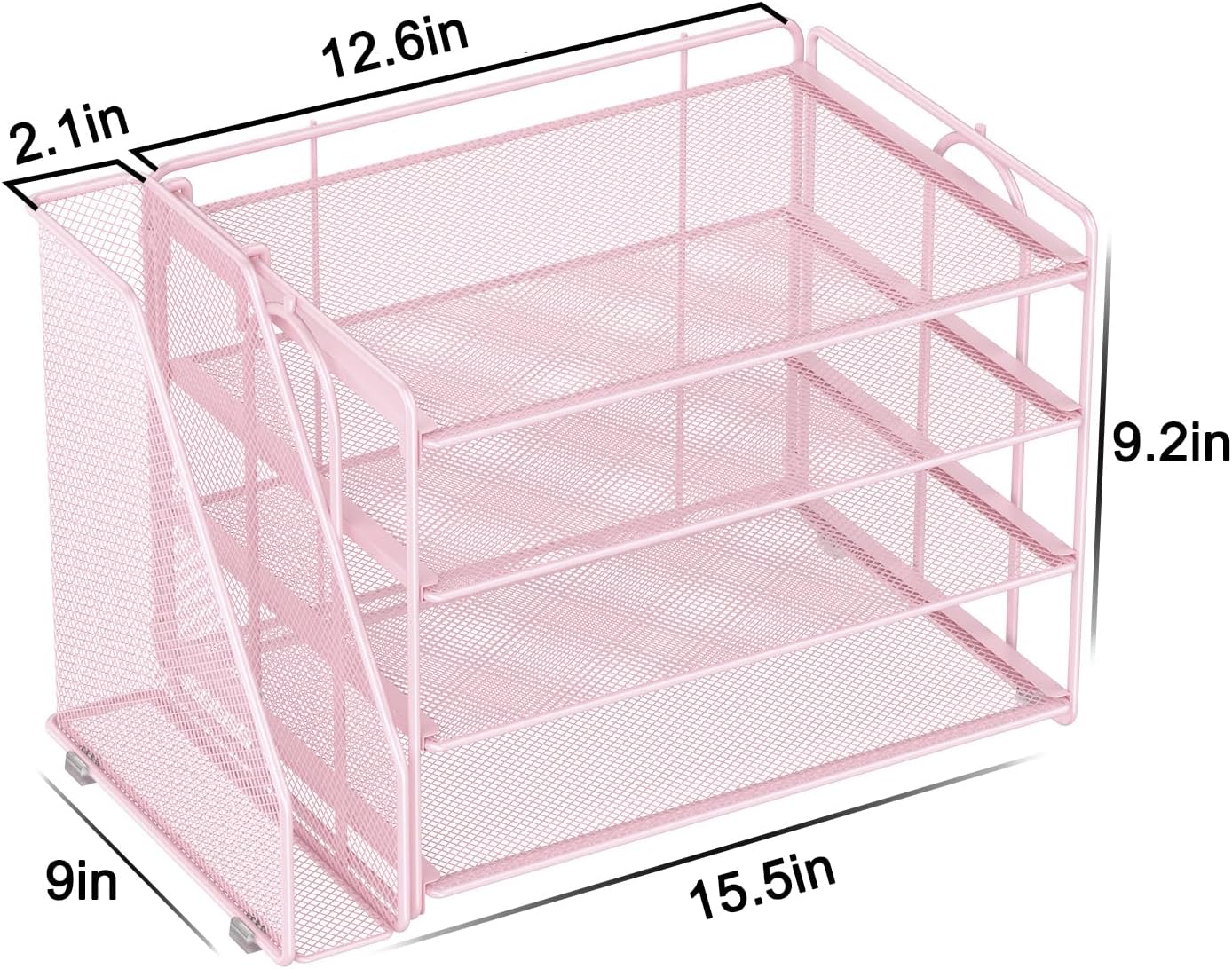 Spacrea Desk Organizers and Accessories, Paper Organizer for Desk with File Organizer, Desk Accessories & Workspace Organizers for Office Supplies (Pink)