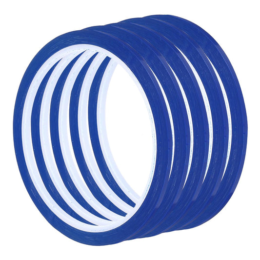 uxcell 5pcs 1/8" x 36 Yard Graphic Tape Whiteboard Grid Marking Tape Pinstripe Chart Line, Blue