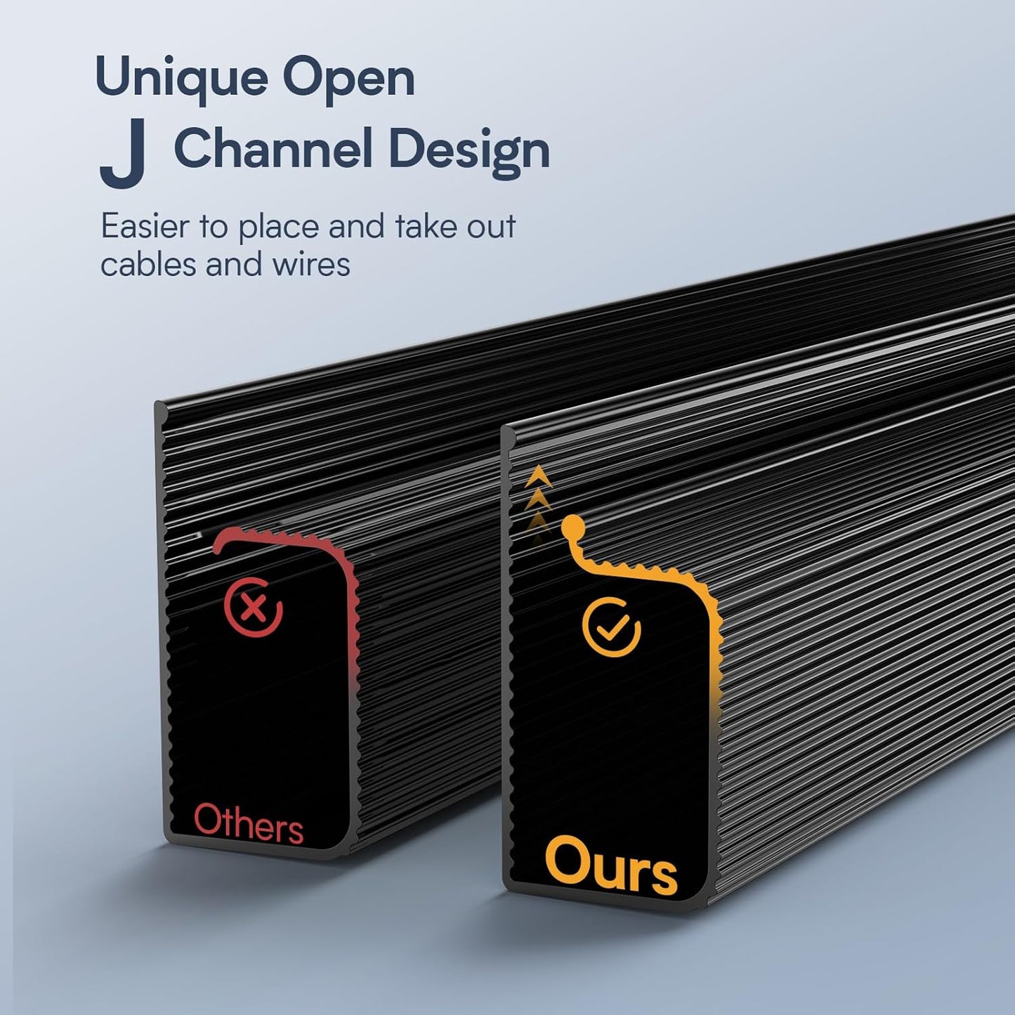 Delamu 4 Pack Cord Organizers for Desks, 62.8in Cable Organizer Cable Management Under Desk, Self Adhesive Wire Management Raceway, Desk Organizers and Accessories for Office&Home Organization, Black