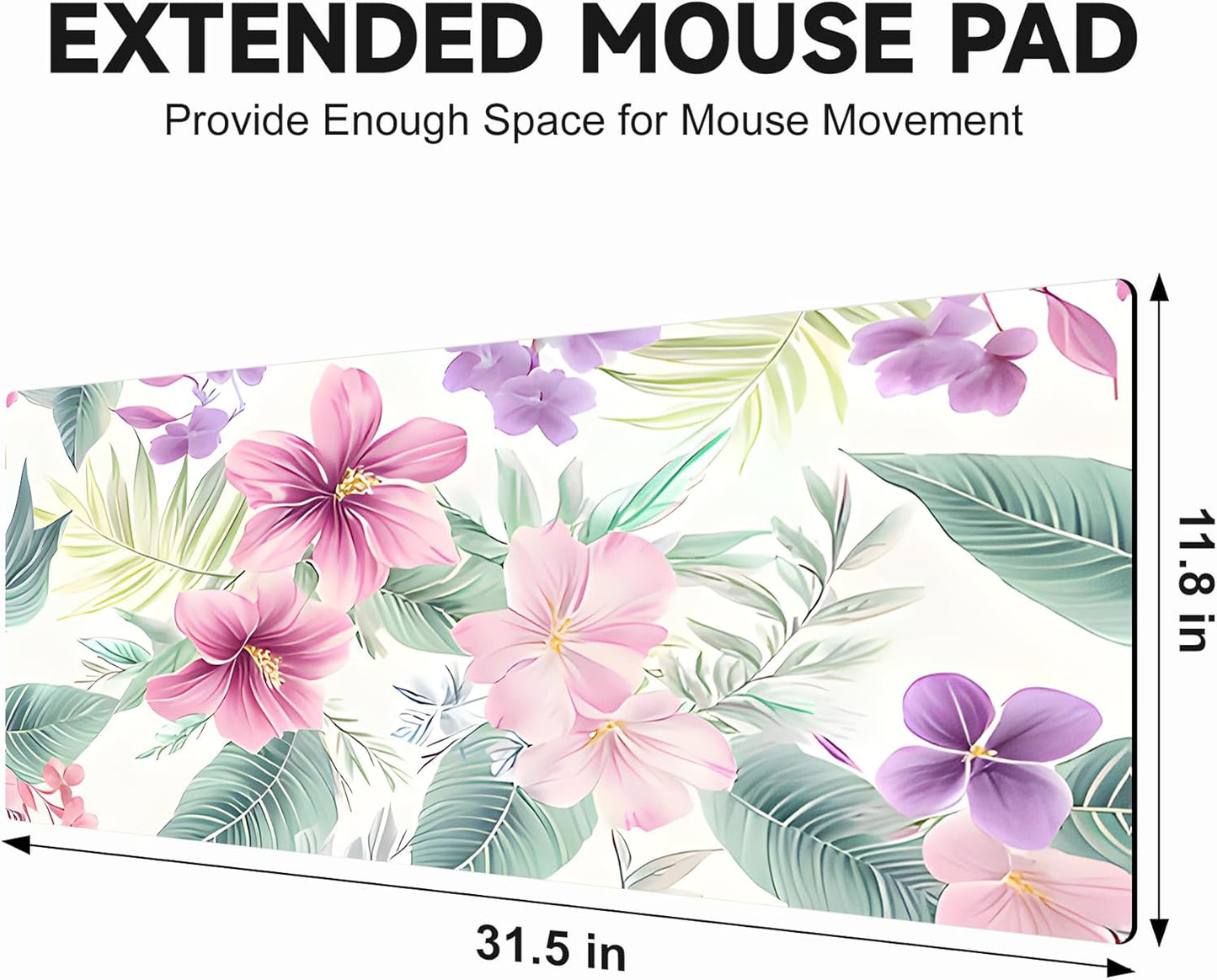 Large Gaming Mouse Pad (31.5"x11.8") - XXL PU Leather Waterproof Desk Mat with Non-Slip Rubber Base for Keyboard, PC & Office