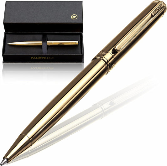 Customized Gold Luxury ballpoint pen (Made In USA) fancy gift set for women, Real 24K Gold Plating, Professional executive pen gift set for men (Lux Custom-BallPoint Gld)