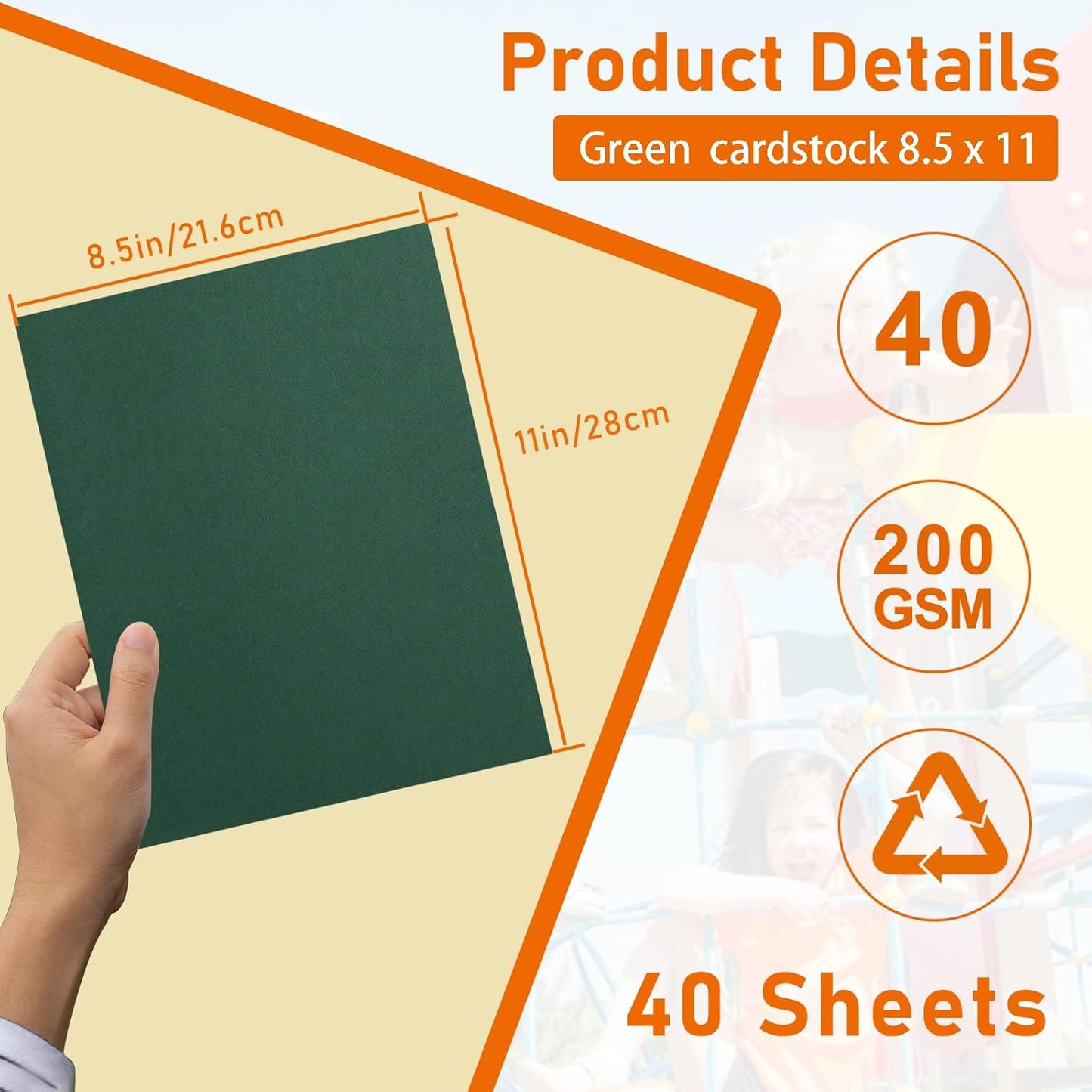 40 Sheets Dark Green Cardstock 8.5 x 11 Craft Paper, 75lb Premium Christmas Green Card Stock for DIY Making Cards, Office Printing, Party, Greeting Cards