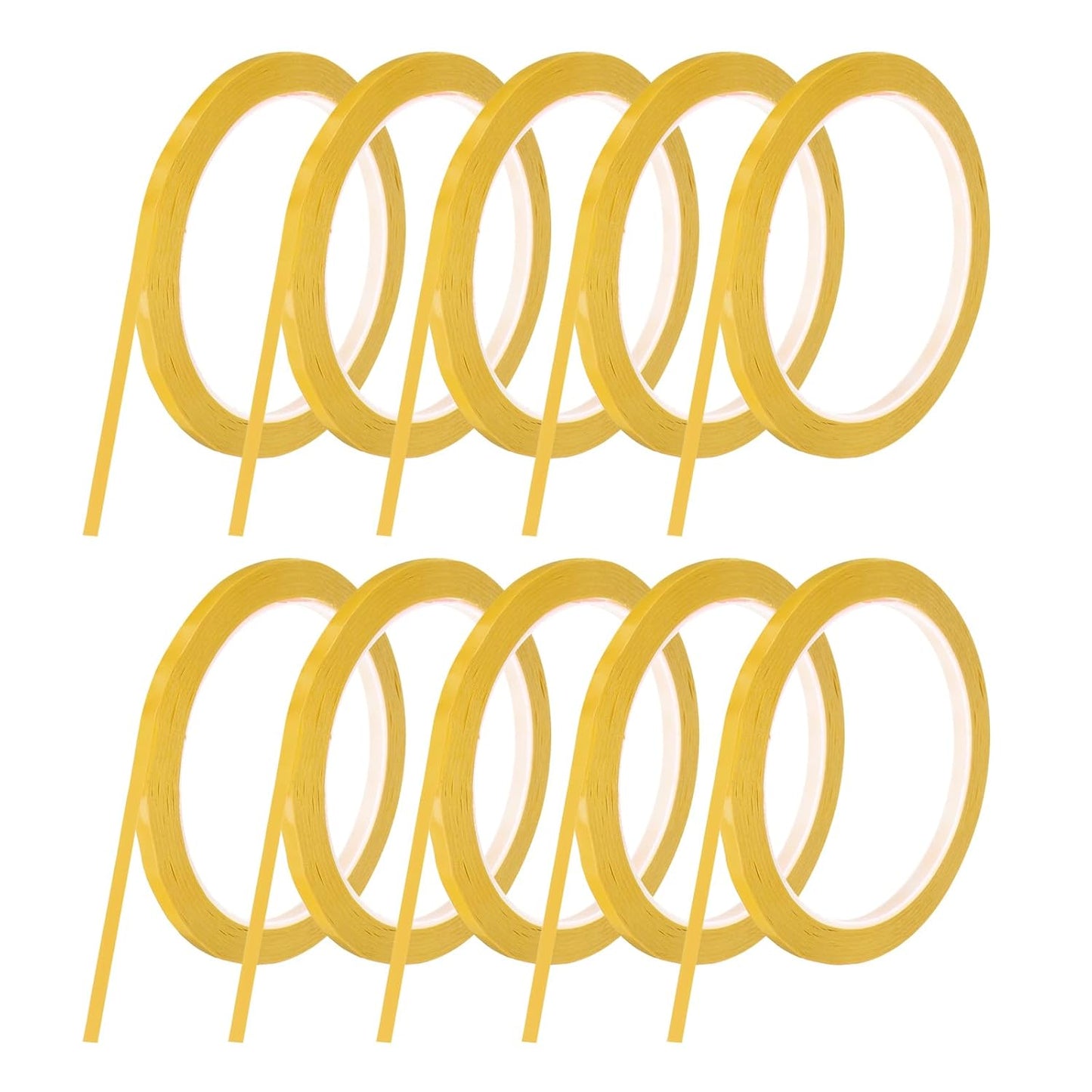 MECCANIXITY 10 Rolls Whiteboard Tape Graphic Chart Tape 5mm 54.7 Yard Art Tape Thin Self-Adhesive Pinstripe Tape Masking Tape for Gift Wrapping Craft Supplies, Yellow