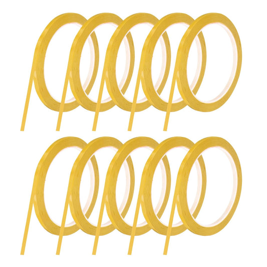 MECCANIXITY 10 Rolls Whiteboard Tape Graphic Chart Tape 5mm 54.7 Yard Art Tape Thin Self-Adhesive Pinstripe Tape Masking Tape for Gift Wrapping Craft Supplies, Yellow