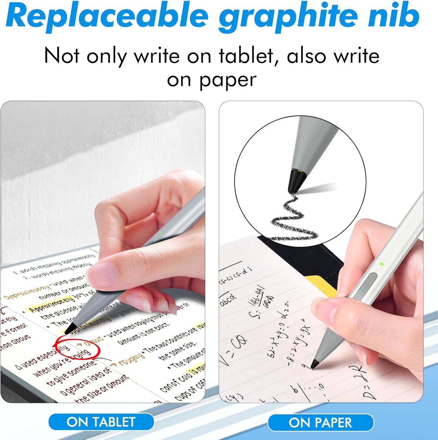 Uogic Slim Pen 2 for Surface, with 4096 Pressure, Erase & Right-Click, Palm Rejection for Surface Pro (4th/5th/6th/7th/7+/8th/9th/10th Gen), Surface Duo (1st/2nd Gen), Surface Book (1st/2nd/3rd Gen)