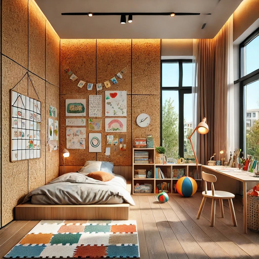 Manton Cork Premium Cork Roll - 4' x 12' x 3/8", 100% Natural Facing Grade Material for Bulletin Boards, Decorative Photo and Message Push Pin Displays - Perfect for Home, School, and Office