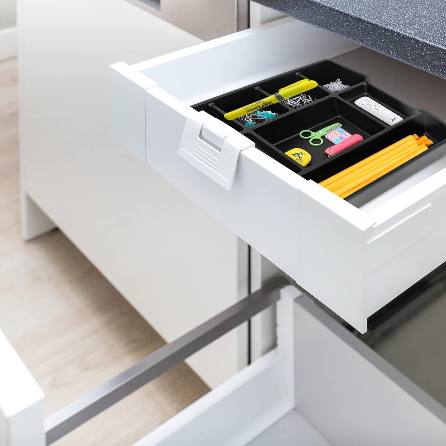 Manaloom Extra Deep Drawer Organizer Tray - 8 Compartment Desk Drawer Tray Dividers - 2 Pack